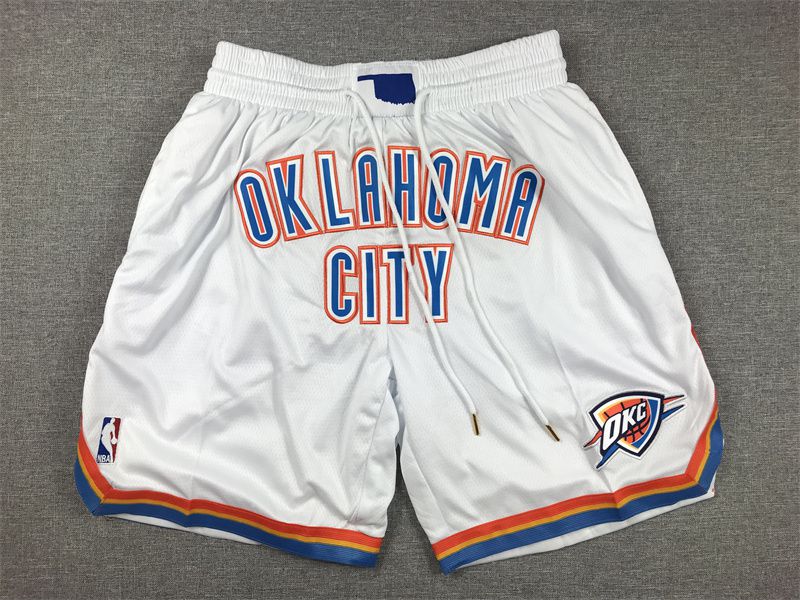 2025 Men NBA Oklahoma City Thunder Shorts White->more jerseys->NBA Jersey